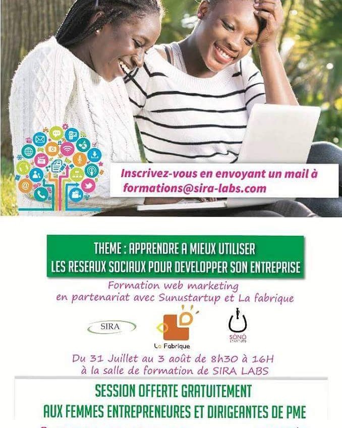 Une formation en web marketing du 31 juillet au 03 aout 2017 de 8h30 à 16h à #SiraLabs goo.gl/ayKpVL #lwili