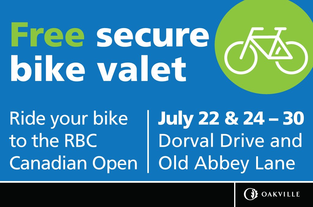 Heading to the @RBCCanadianOpen? Ditch the car and ride your bike there! oakville.ca/culturerec/can… https://t.co/qe9cSYKJn1
