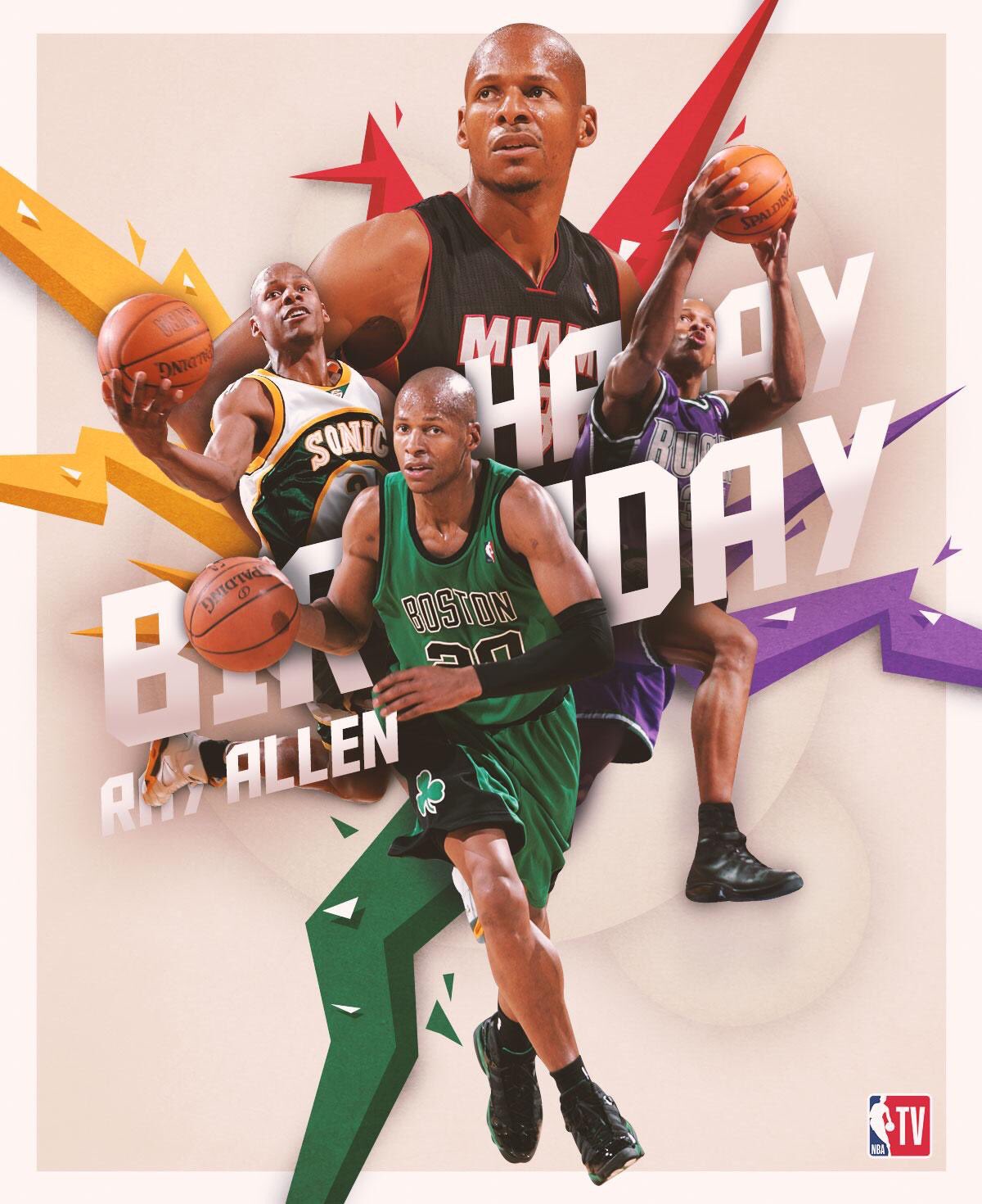To help us wish 2x champion, 10x All-Star and 3-point shootout winner, Ray Allen a Happy Birthday! 