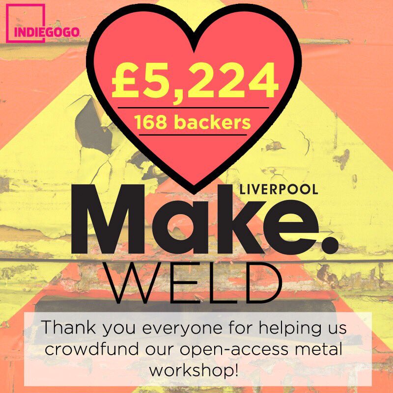 makeCIC's tweet photo. Thank you so much to everyone who donated and supported our campaign to #MakeLiverpoolWELD https://t.co/qxygZpkzsC