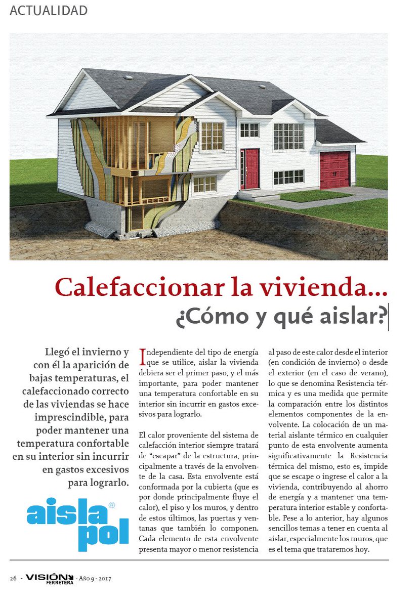 AislapolChile's tweet photo. Te invitamos a leer el artículo completo redactado para la revista @visionferretera #Aislación #aislaciontermica #EPS #Calefaccionar https://t.co/BYZiVIhc1H