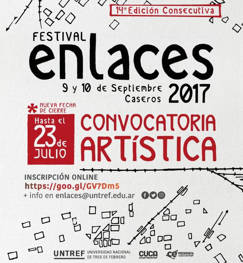 ATENCIÓN! Hasta el 23/JUL tenés tiempo para inscribir tu corto (o largo) al @EnlacesUntref en #UNTREF #Argentina > goo.gl/VMxp89