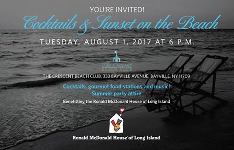NetPartyNYC's tweet image. Join Ronald McDonald House for Cocktails &amp;amp; Sunset on the Beach, Aug 1. Gourmet food, music + a great cause! youngp.ro/2gN5n7k @RMH_LI