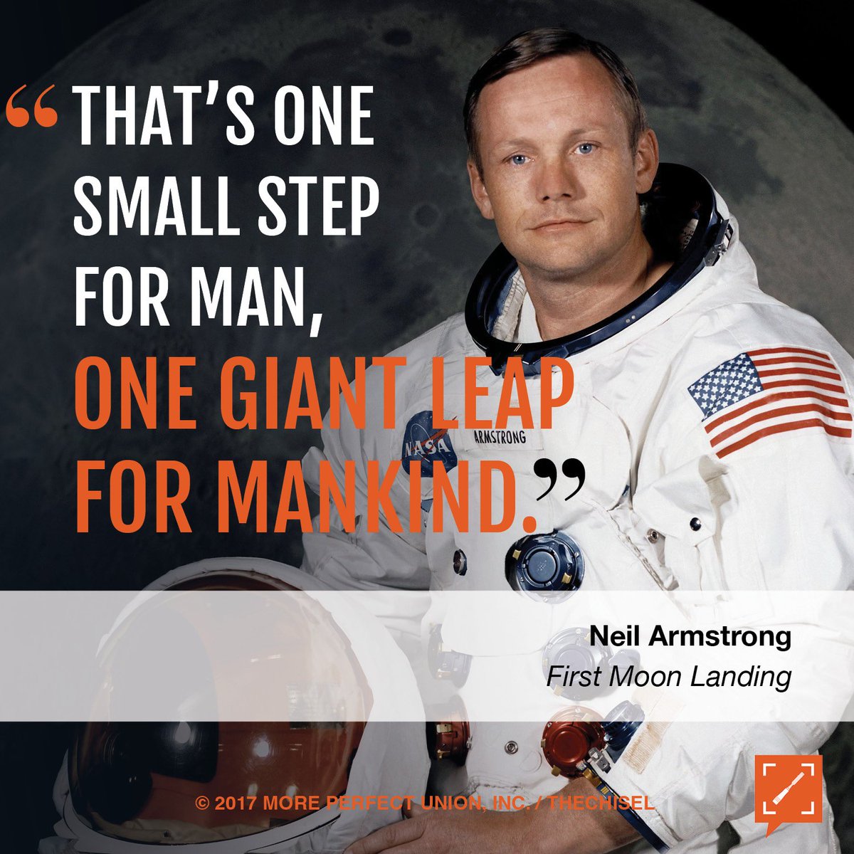 thechisel1776's tweet image. TheChisel salutes astronaut Neil Armstrong, the first man to walk on the #moon, on this day in 1969! #Bipartisan #USA