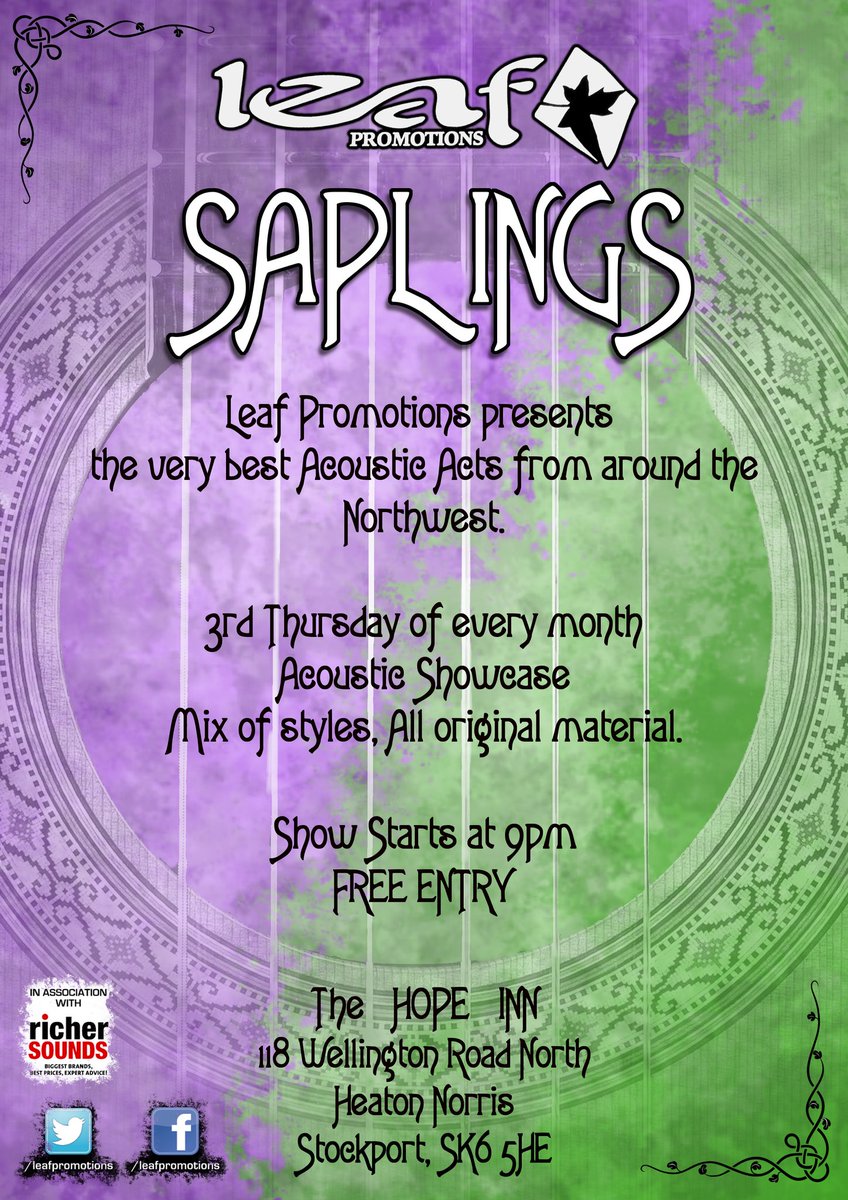 leafpromotions's tweet photo. TONIGHT @foolhardyales Hope Inn! "SAPLINGS" acoustic w/ @MelKateMusic @alsmithmusician @Karen_Turley FREE ENTRY- doors 7.30, show @ 9 sharp! https://t.co/iEq7aPGCST