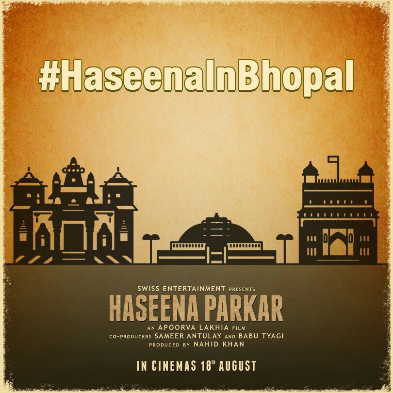 Starting off with our first city visit tomorrow!! Bhopal here we come!!! #HaseenaParkar #18thAugust @SiddhanthKapoor @AnkBhatia ❤️