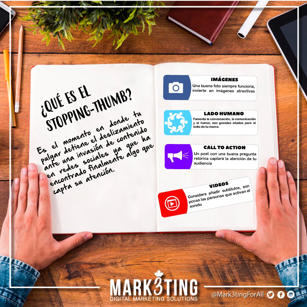 Mark3tingForAll's tweet photo. Conoce el efecto Thumb Stopping y cómo conseguirlo #MakeMarketing #WeLoveMarketing #Marketing #SocialMedia https://t.co/luiFQ2UuL3