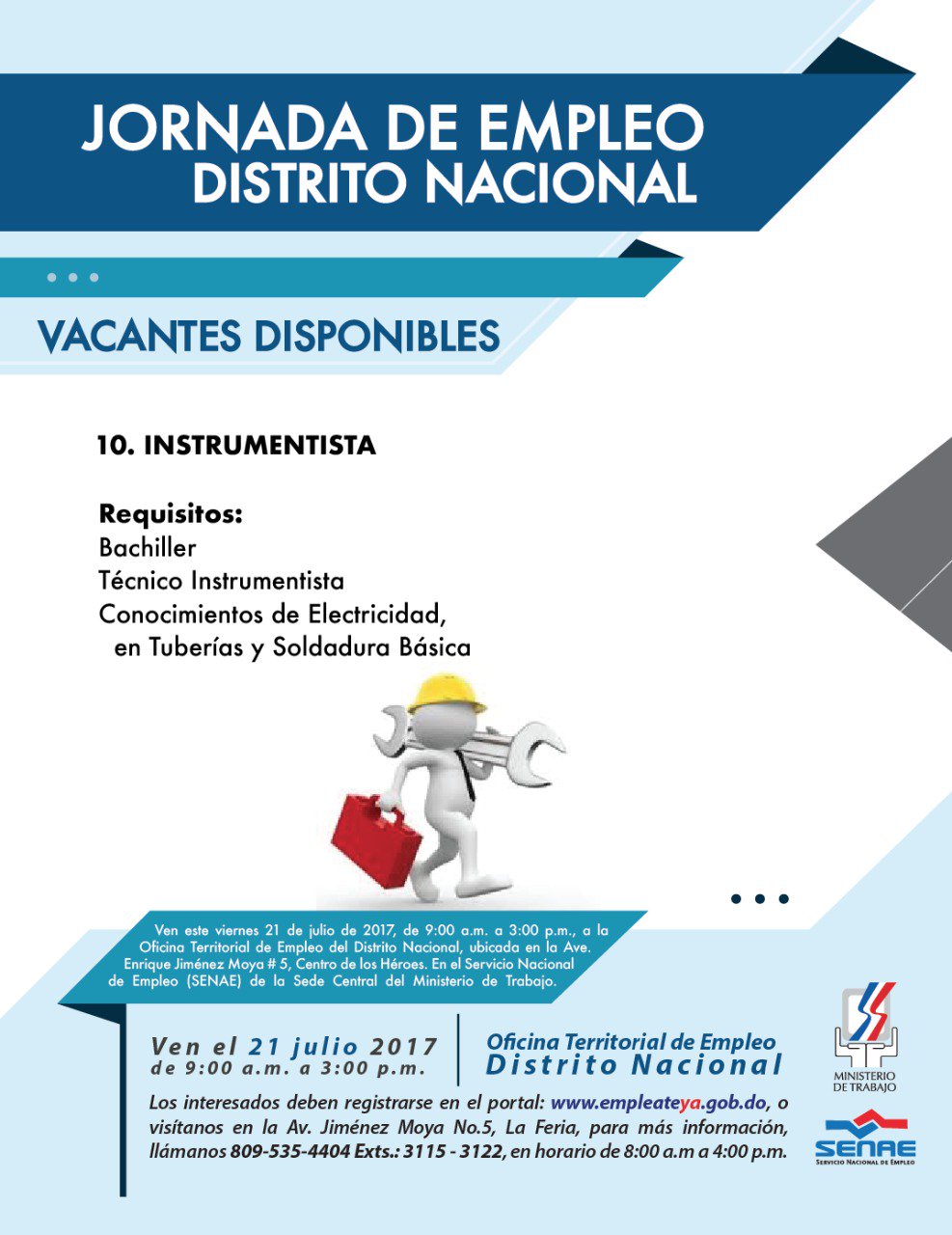 Insignificante embrague Mala suerte Ministerio de Trabajo 🇩🇴 on Twitter: "#JornadaDeEmpleoMT #VacantesDisponibles #Viernes21 #DistritoNacional #OTE #Instrumentista https://t.co/Ywz4yIsGet" / Twitter Insignificante embrague Mala suerte Ministerio de Trabajo 🇩🇴 on Twitter: "#JornadaDeEmpleoMT #VacantesDisponibles #Viernes21 #DistritoNacional #OTE #Instrumentista https://t.co/Ywz4yIsGet" / Twitter