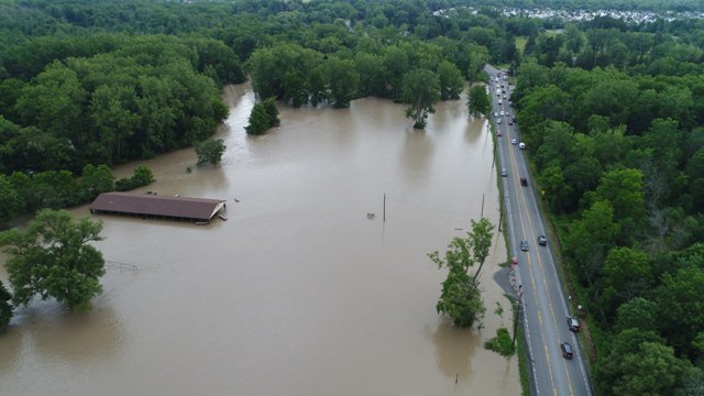 Lanc_Depew_Bee's tweet photo. Ronald Rozler, Lancaster's emergency management coordinator, took some stunning pictures of flooding last Thursday with the help of a drone: https://t.co/FoxZPBF6c8