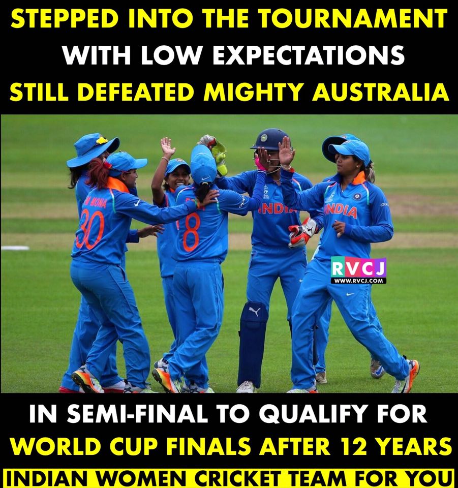RVCJ_FB's tweet photo. That's Indian Women Cricket Team for you...
#IndvAUS #ICCWomensWorldCup2017 #WWC17 #WCC17 https://t.co/EE4gvwwmiU