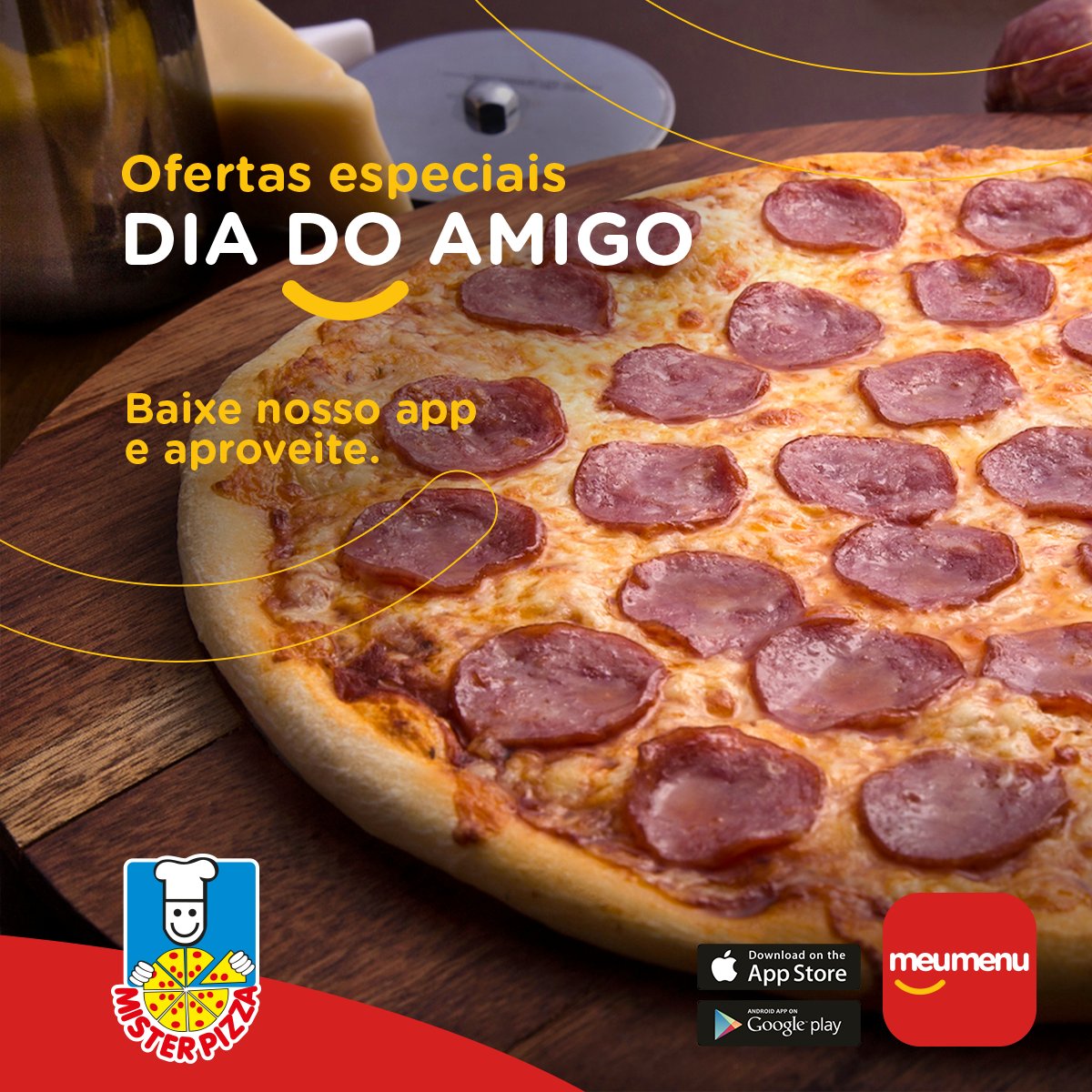 meumenunet's tweet photo. Para comemorar o #DiaDoAmigo ao lado de quem está sempre com você, que tal aproveitar a promo da #MIsterPizza? Baixe agora o app do #meumenu https://t.co/xe1MFgBL7r