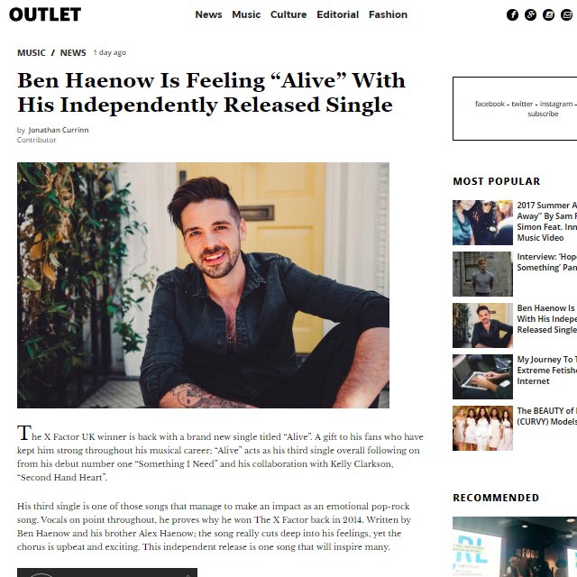 Eminence_PR's tweet photo. Our friends at @WeAreOutletMag wrote these lovely words about #Alive 😊 much obliged! @CriticJonni @BenHaenow https://t.co/n9W3uqi9FO https://t.co/VrmlC9BADj