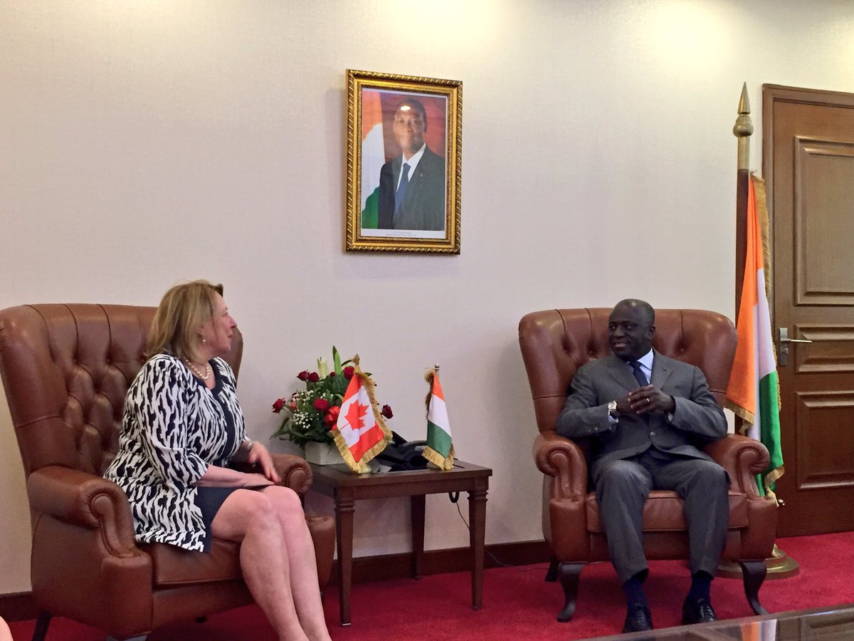 MRIF_Quebec's tweet photo. La relation Québec-Côte d'Ivoire au cœur des échanges entre le min. des Affaires étrangères, Marcel Amon-Tanoh et @stpierre_ch #QcCI https://t.co/uBcnNtGxhk