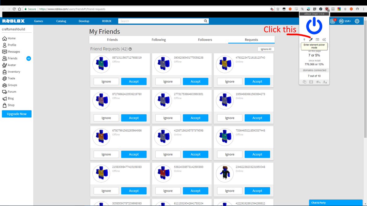 Plasma Node On Twitter How To Block Friend Requests In Roblox Using Ublock Origin - twitter how to block friends on roblox Plasma Node On Twitter How To Block Friend Requests In Roblox Using Ublock Origin - how to block friends on roblox