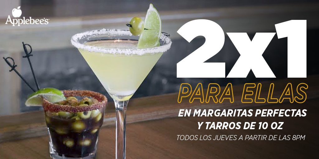Applebeesmx's tweet photo. Hoy es jueves de #LadiesNight en Applebee's ¡no esperen despiertos a sus novias! https://t.co/7fnVoEC5go