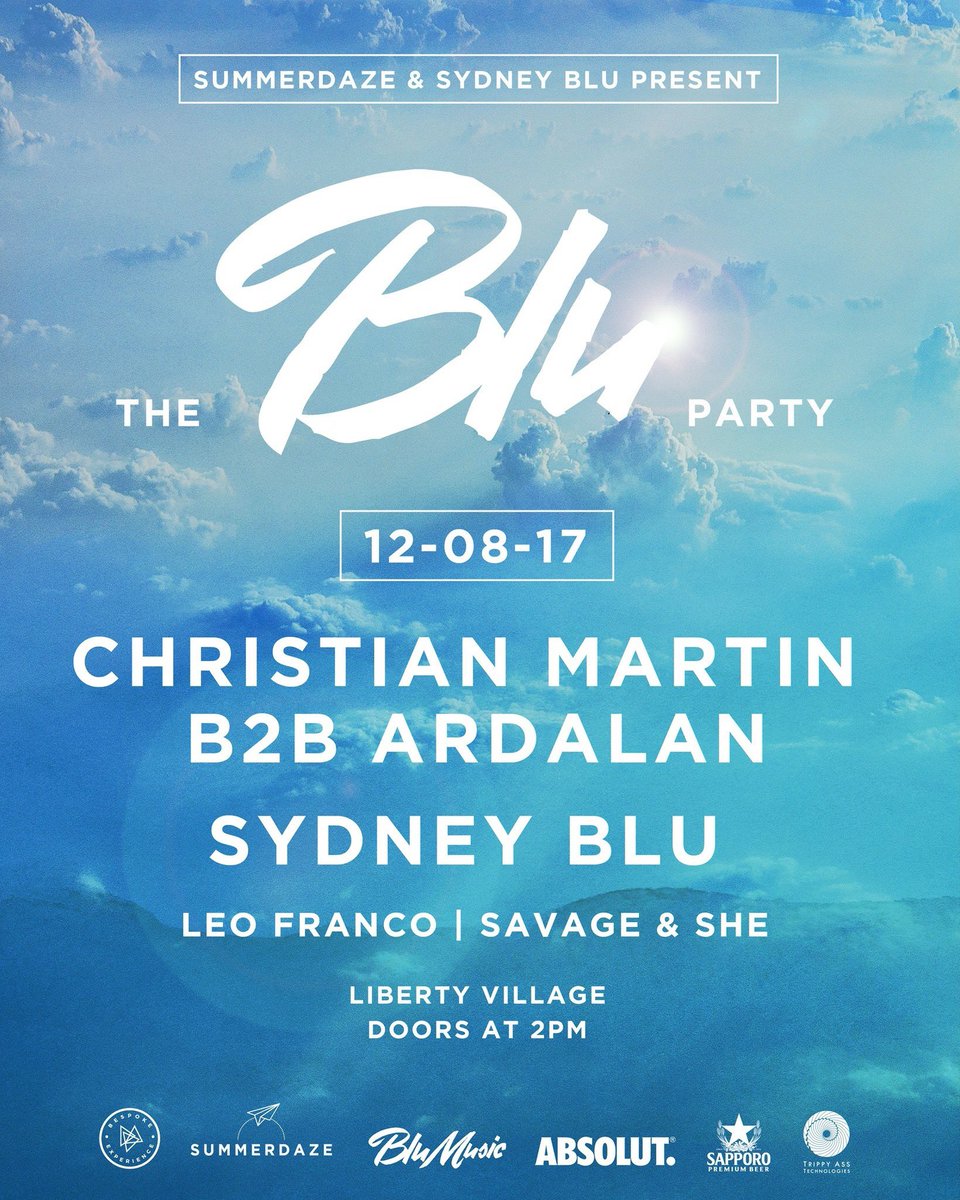 BluMusicRecords's tweet photo. #Toronto the #BluParty is coming to you on August 12th with Christian Martin! Buy tickets here - https://t.co/bZPxXoWXMi https://t.co/pkGVdvRNXO