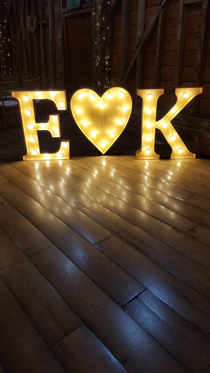 A trip to the gorgeous <a href="/BassmeadManor/">Bassmead Manor Barns</a> near Cambridge. Our light up #letters perfectly matching the surroundings at this beautiful #wedding