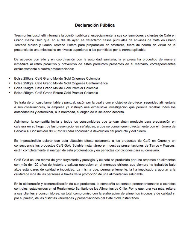 APIS_pasteleria's tweet photo. ALERTA ALIMENTARIA: CUATRO TIPOS DE CAFÉ MARCA GOLD RETIRADOS POR PRESENCIA DE MOHO 😮😱😟

https://t.co/P39qPHwlw3 https://t.co/SiqRsGZLtj