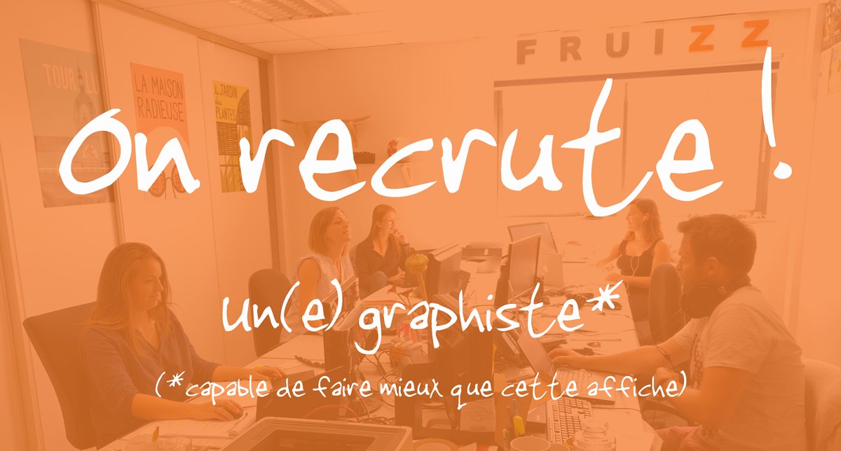 JOB on recherche notre futur(e) #graphiste pour un #CDD de 4 mois ! Toutes les infos >>> fruizz.com/RH/Offre-Graph… #nantes