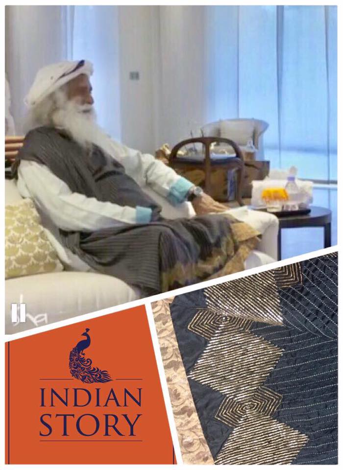 IndianStory1's tweet photo. Spotted! 
Sadhguru at a BBC interview in an Indian Story handmade shawl. 
#IndianStory #Sadhguru https://t.co/W1XYD0YdbJ