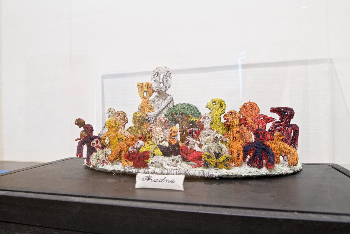 outsidein_uk's tweet photo. #RadicalCraft continues at @aberystwytharts. Here's just one of the amazing works on show 'The Gathering' by Aradne. https://t.co/xkL9v9eUGI https://t.co/r3n34HMcBz