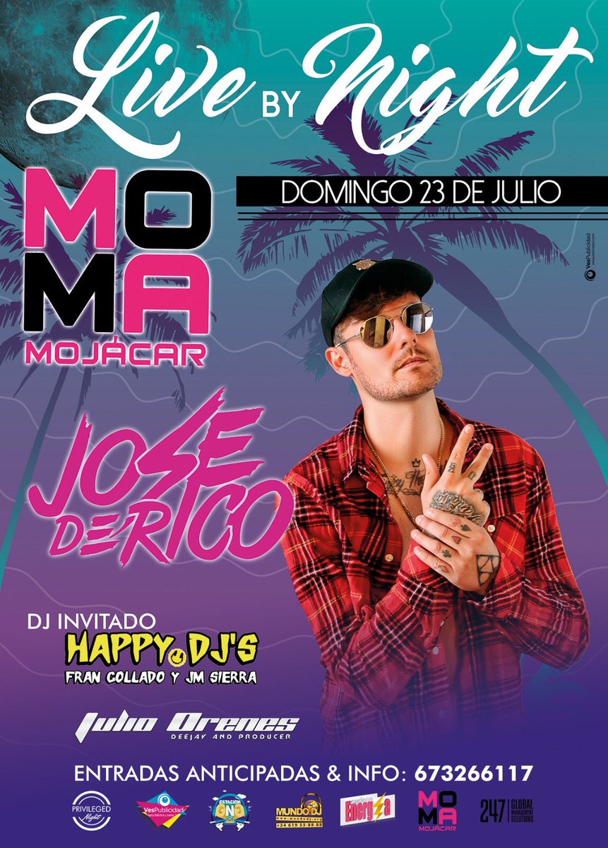 HAPPYDJS_'s tweet photo. En verano cualquier día es bueno para salir, ¿Cerramos bien la semana? DOMINGO 23 @ MOMA Mojácar https://t.co/Ob51IBvy8m