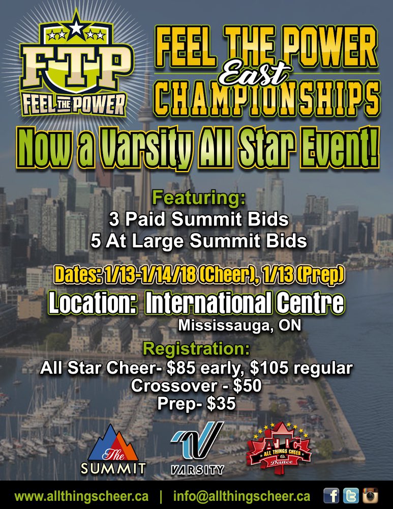 Canada cheerleading are you ready? We are coming for you with Summit bids! #varsitycanada #paidbids
