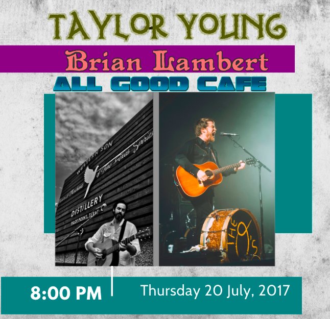 B_LambertMusic's tweet photo. Sexy times ahead tonight with @johntayloryoung and I at #AllGoodCafe in Dallas at 8 p.m. https://t.co/eZzKFlHCxK