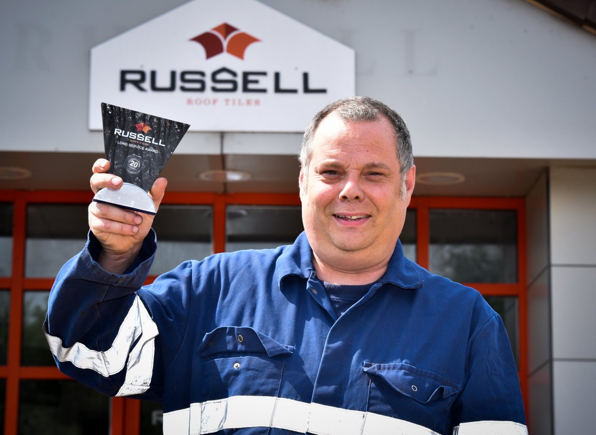 RussellRoofTile's tweet photo. We've presented Paul with a #LongServiceAward for his dedication as an #WorksManager for 20 years at #RussellRoofTiles #RussellNews #Burton https://t.co/hgtw3OCiAl