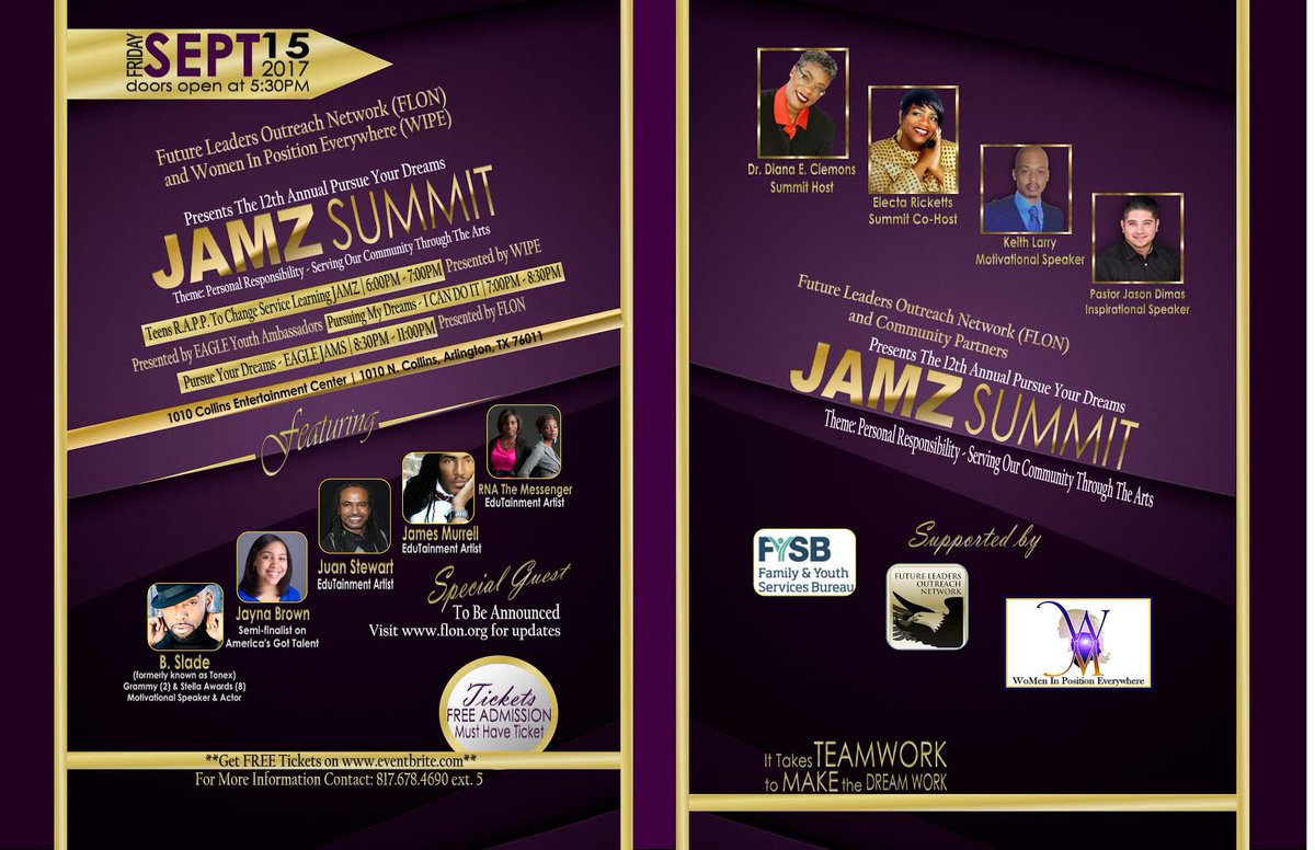 FLONetwork's tweet photo. Our JAMZ Summit IS NOW #FREE!!! The event will feature @BSladeNow, @TheJaynaBrown, and MANY more! Get your tix here: https://t.co/VPpz4tNMU6 https://t.co/o0LoX2PPXH