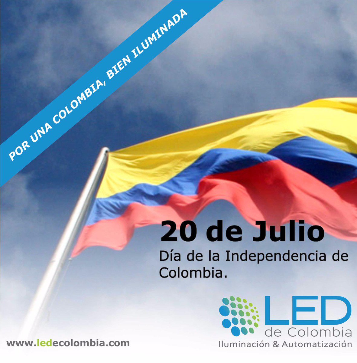 LEDdeColombia's tweet photo. Por una #colombia llena de #luz #DiaDeLaIndependencia #20DeJulio #207años #LedeColombia https://t.co/5bkfwDkkWB