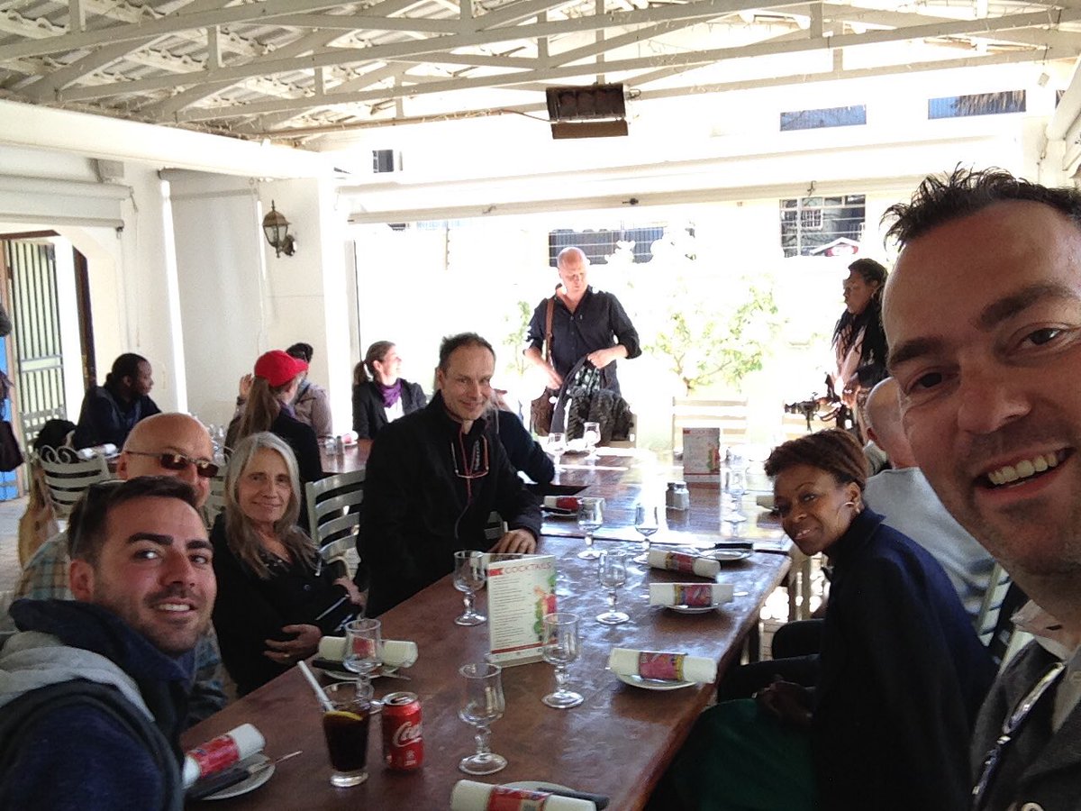 Maas_Erwin's tweet photo. Internationals lunch @VSKunstefees #PIAD17 @UFSweb @DanielSmitSA @nikej @nacsouthafrica @ricardopeach @embodiedmedia #PACE17 https://t.co/p2keckXk1P