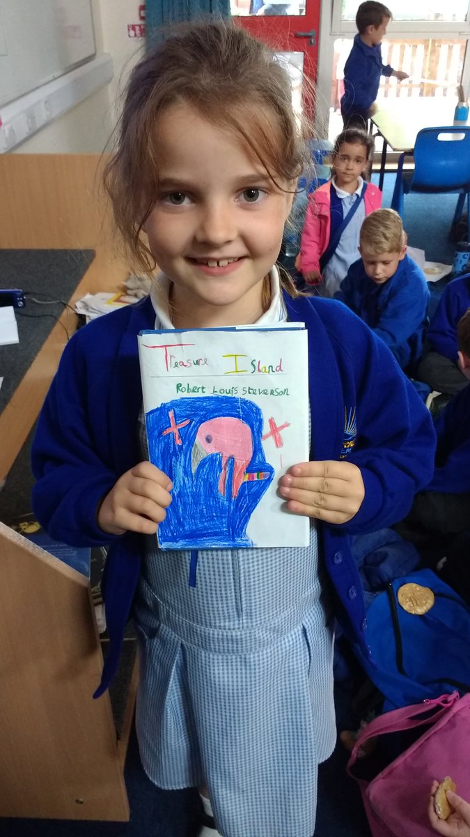Norbridgenutkin's tweet photo. We finished our Treasure Island book protectors. We designed a front cover and spine and then wrote a blurb on the back cover #english #read https://t.co/iR9XterbO7
