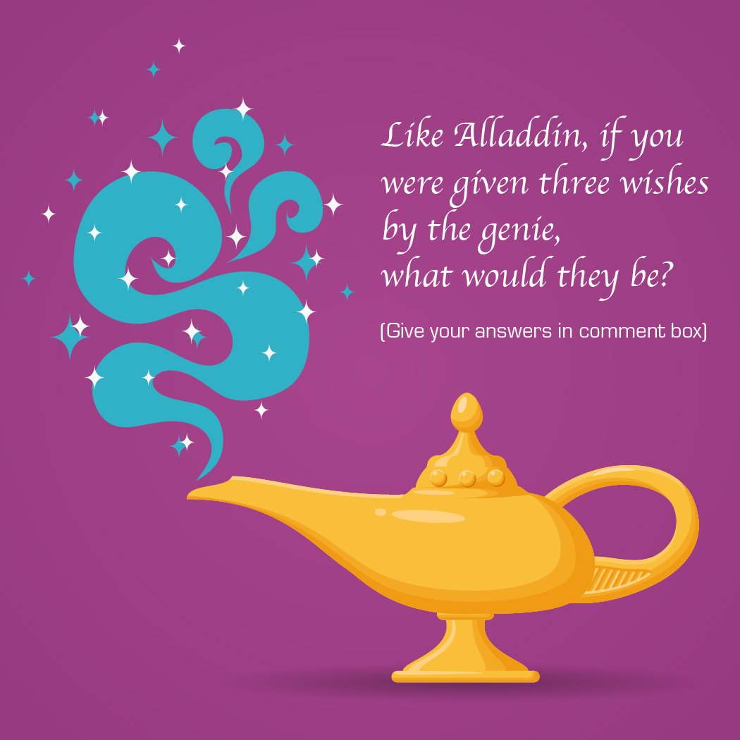 Techmbs_tweet's tweet photo. Tell us in the comments section below, 3 wishes that you would like to ask the Genie for.
#ArabianNights #Fantasy #TechMBS #GenieandAlladdin https://t.co/jQ1T58nrl2