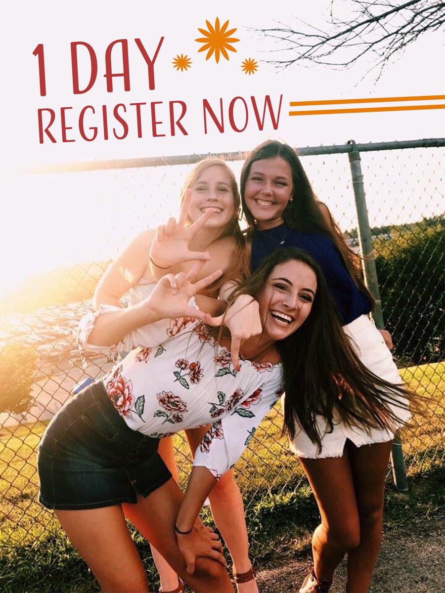 MizzouPHA's tweet photo. Don't think twice because there's only 1 day left! Check out the link in our bio to register now ✨ #MIZPHA17 https://t.co/3g5rZQ70fm