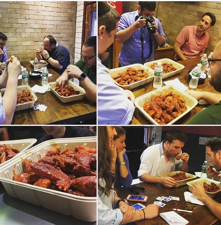 buffalo2go's tweet photo. Wind Eating Contest!! Akiva Blumenthal won for the second time!🏆😋👍🏻#contest #wings #won #fun #buffalo2go https://t.co/tbcBP1wCKp