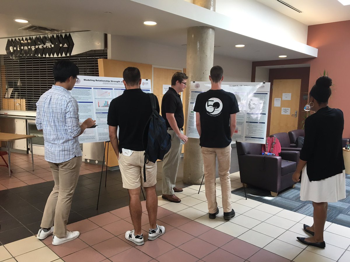 CMU_StatDS's tweet photo. #SURE2017 poster session happening now. Baker Hall outside Giant Eagle Auditorium. Stop by! @CMU_DietrichHSS https://t.co/kbRZCoBMQ1