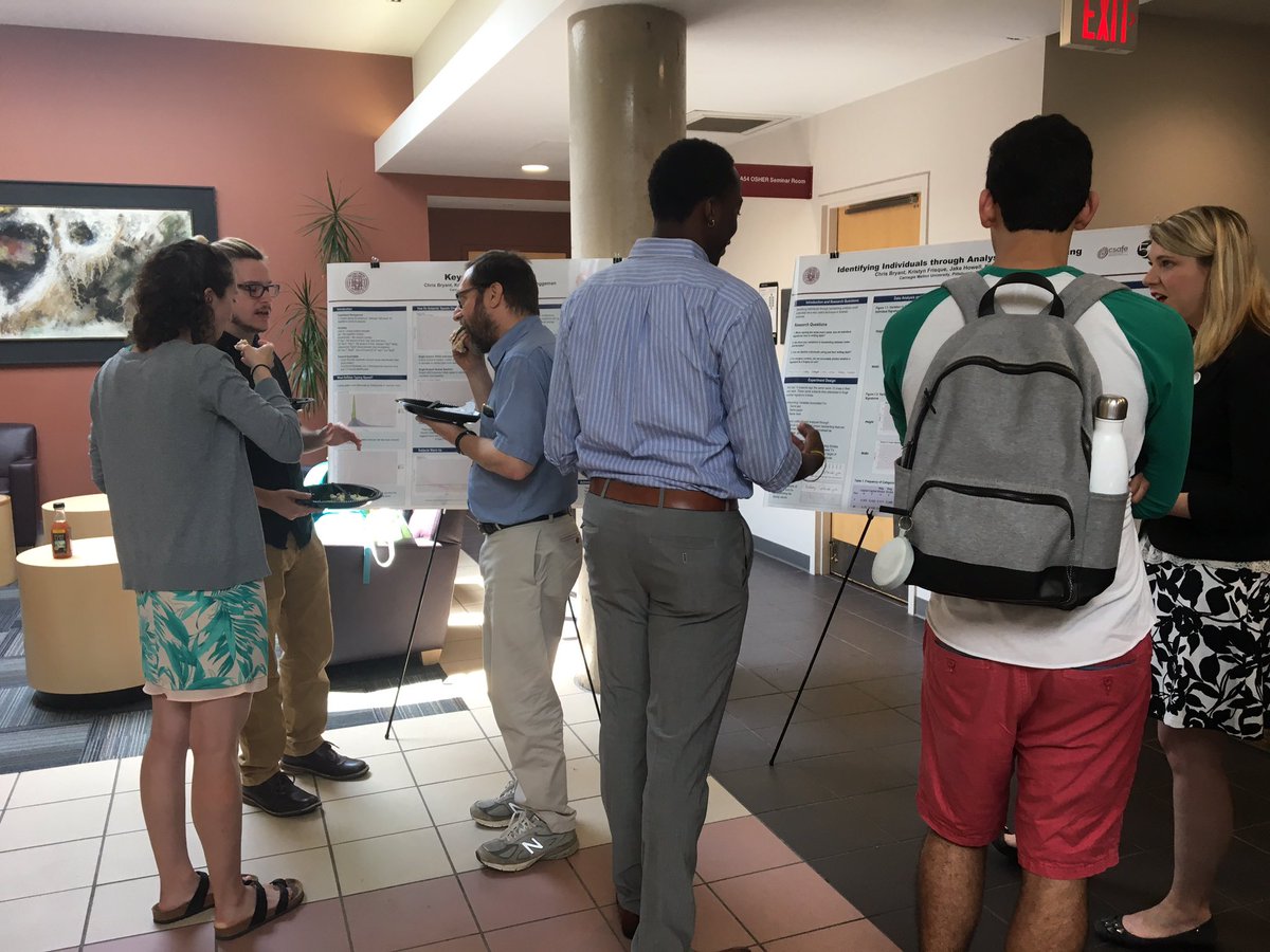 CMU_StatDS's tweet photo. #SURE2017 poster session happening now. Baker Hall outside Giant Eagle Auditorium. Stop by! @CMU_DietrichHSS https://t.co/kbRZCoBMQ1