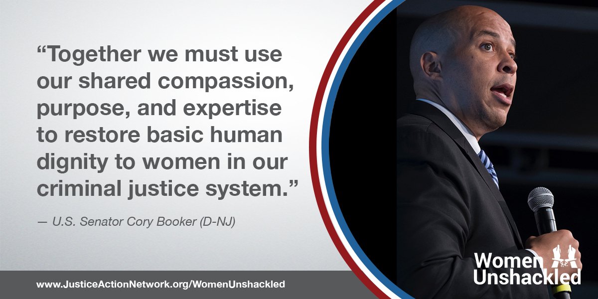 JusticeActionUS's tweet photo. .@CoryBooker is right! We must work together to restore the dignity of incarcerated women. https://t.co/7tRz1dNojb #WomenUnshackled https://t.co/RDYllgTJWk