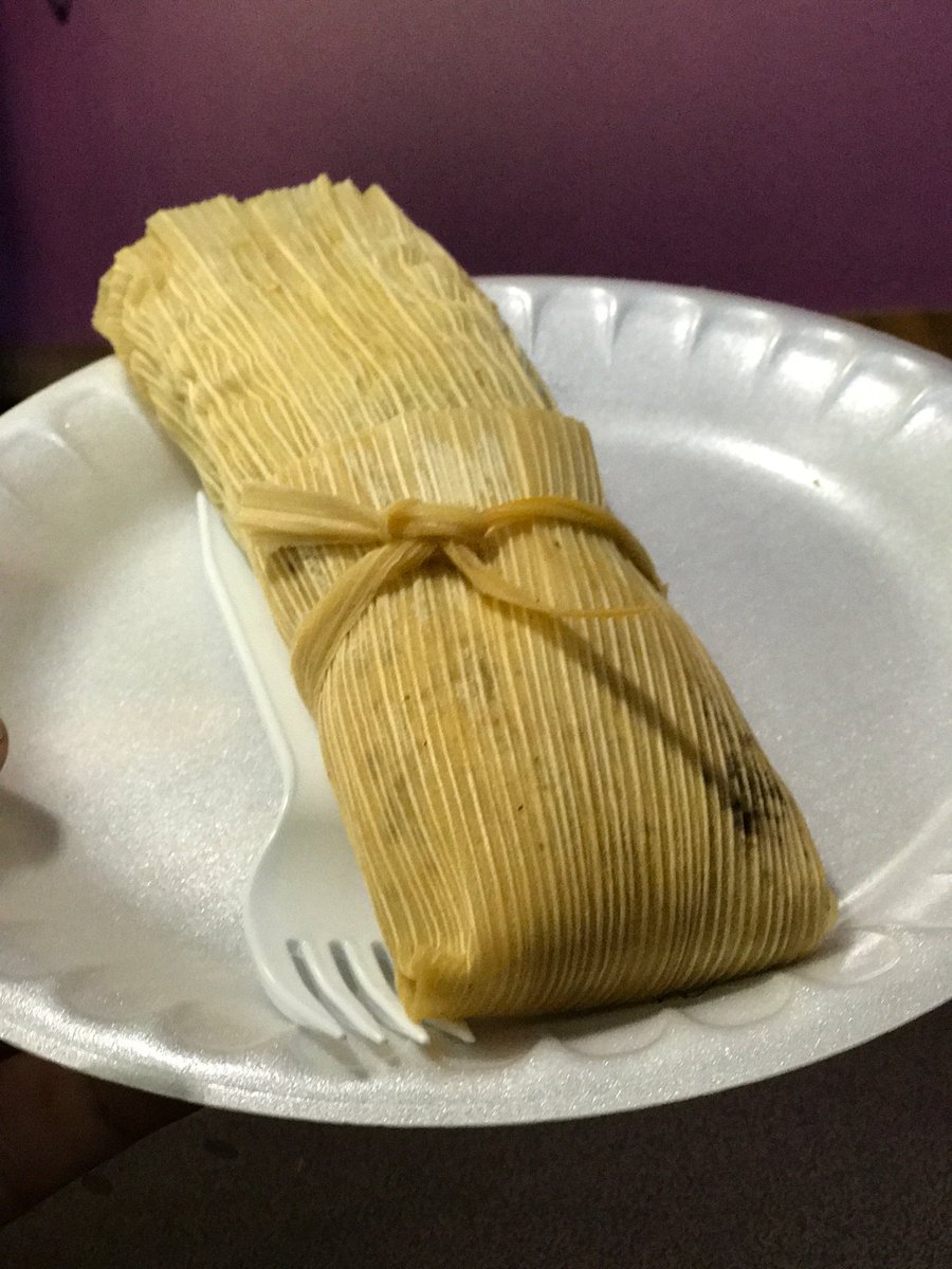 SpeedEats's tweet photo. One of the yummiest spots near @ims is @Tamale_Place 
Pork w green sauce tamale &amp; AMAZING Elotes. #NASCAR https://t.co/1l78ss4t1m