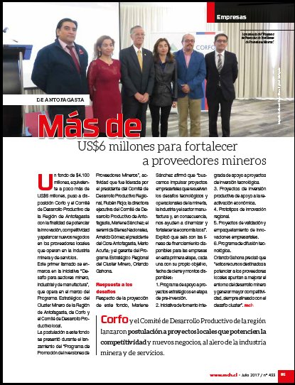 Corporación Clúster Minero Región de Antofagasta (@aftacluster) on Twitter photo Conoce el Programa de Proveedores Mineros <a href="/FomentoAntofa/">FomentoAntofa</a> en edición de <a href="/mineriachilena/">Minería Chilena</a> file:///C:/Users/User/Desktop/MCH-433-Digital-1.pdf Conoce el Programa de Proveedores Mineros <a href="/FomentoAntofa/">FomentoAntofa</a> en edición de <a href="/mineriachilena/">Minería Chilena</a> file:///C:/Users/User/Desktop/MCH-433-Digital-1.pdf