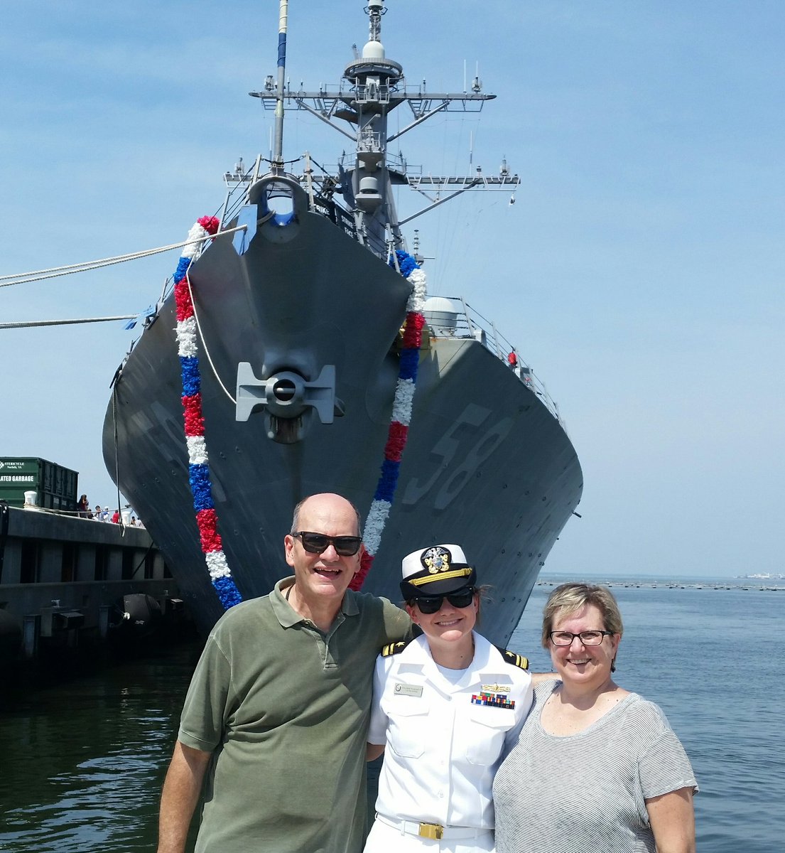 Welcome home LTJG Claire Wardius! ... USS LaBoon @DDG58