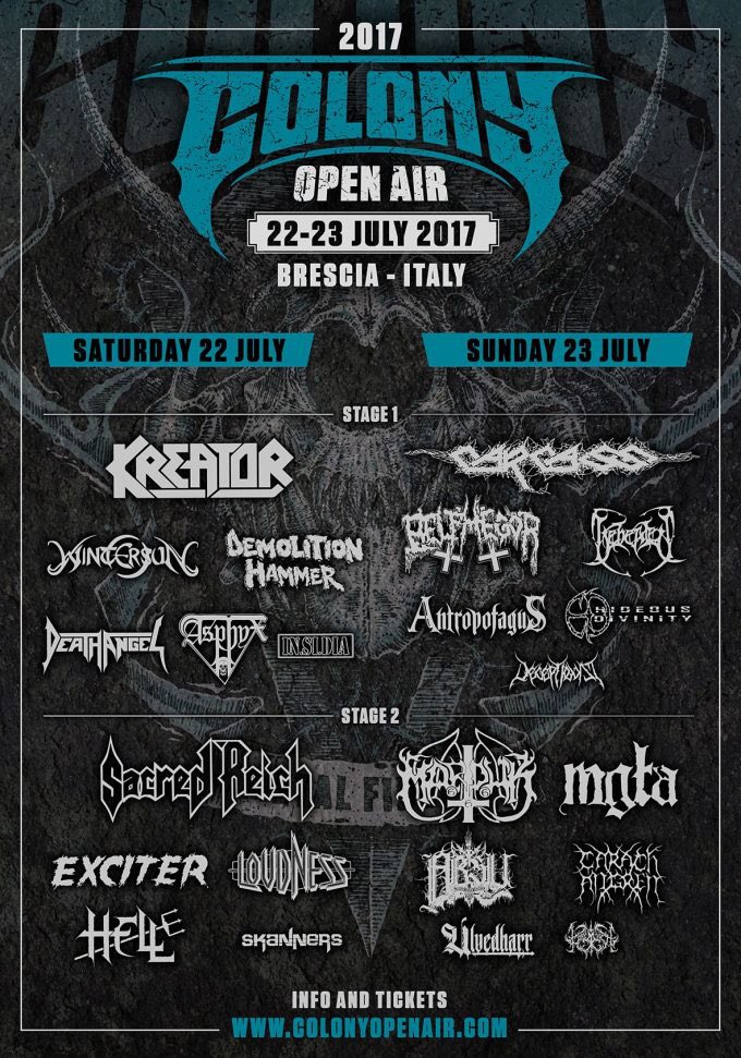 ric_bs's tweet photo. #ColonyOpenAir #Brescia due giorni metal con mostri quali #Kreator #Carcass #SacredReich #DeathAngel #Loudness and more https://t.co/3A72VysTZc
