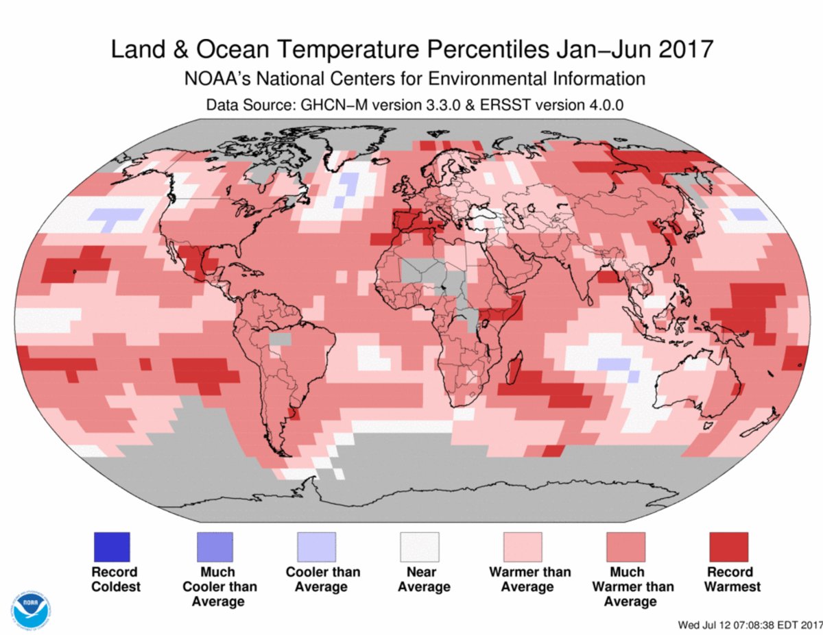 UNEP's tweet photo. Our planet just had its 2nd warmest January-June stretch &amp; 3rd warmest June on record: https://t.co/MNrNghYm9v - @NOAA https://t.co/UQ6v2xij4c