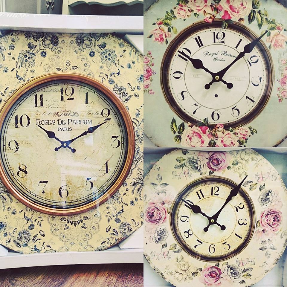 shelleschic's tweet image. Beautiful #clocks from only £15, just arrived in store. #shopping #Nuneaton #vintage #homeaccessories #shabbychic #Gifts #homeware #floral