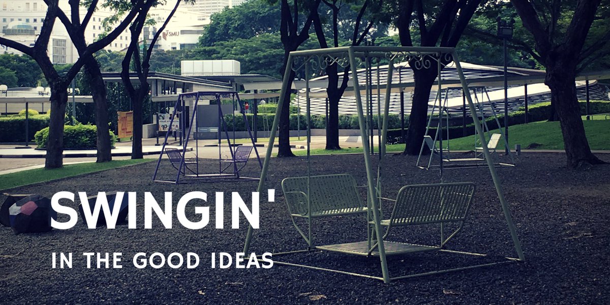 FollowDFG's tweet photo. Find a playground and let it inspire you. Wait &amp; watch people play. One good idea can change the world. #play #swing #takeawalk #freshair https://t.co/x8VW64uStU