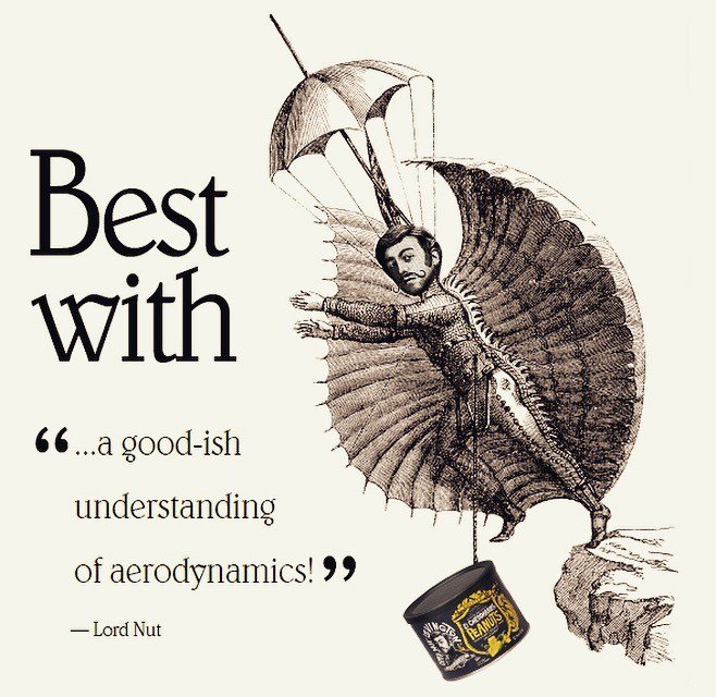 LordNutLev's tweet photo. Flaviator (n.): One who takes flight to mimic euphorically elevated taste buds due to gobsmackingly good flavour. #TBT #OldPackaging #Nuts https://t.co/oowsJEGXOo