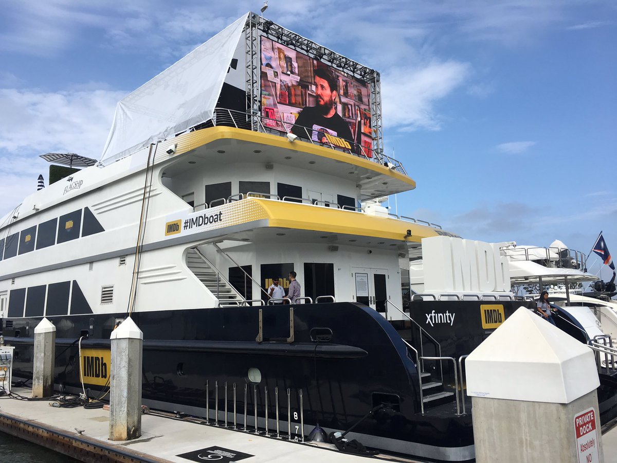 ThatKevinSmith's tweet photo. My @Comic_Con home for the next 3 days is right here on the #IMDboat (where it's all-bearded @wilw all the time)! Watch coverage at @IMDb! https://t.co/eN72msC73R