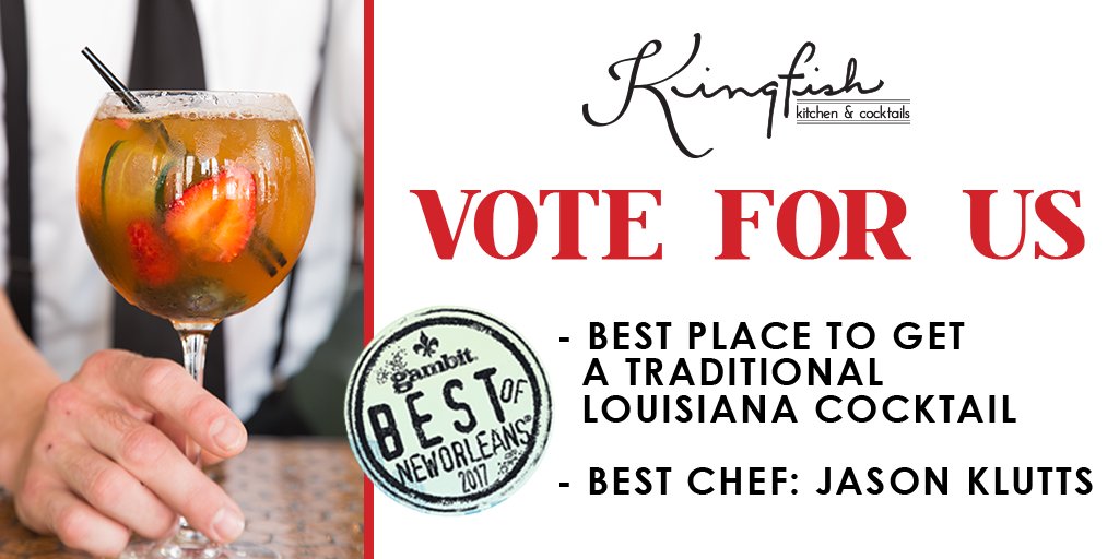 Have you voted yet? Give us a shout out in <a href="/The_Gambit/">Gambit</a>'s Best of New Orleans: bit.ly/2u97Zzl #BONO2017 🙏😃