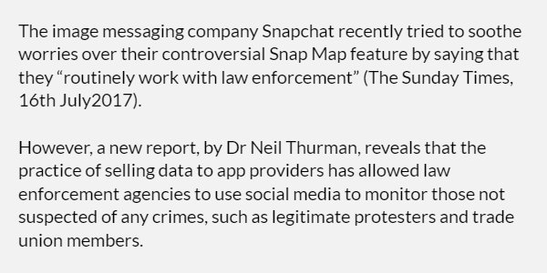 neilthurman's tweet photo. Social networks' reassurances over surveillance ring hollow:

https://t.co/6UcIpRmXHq https://t.co/8tkQ2PTSmp